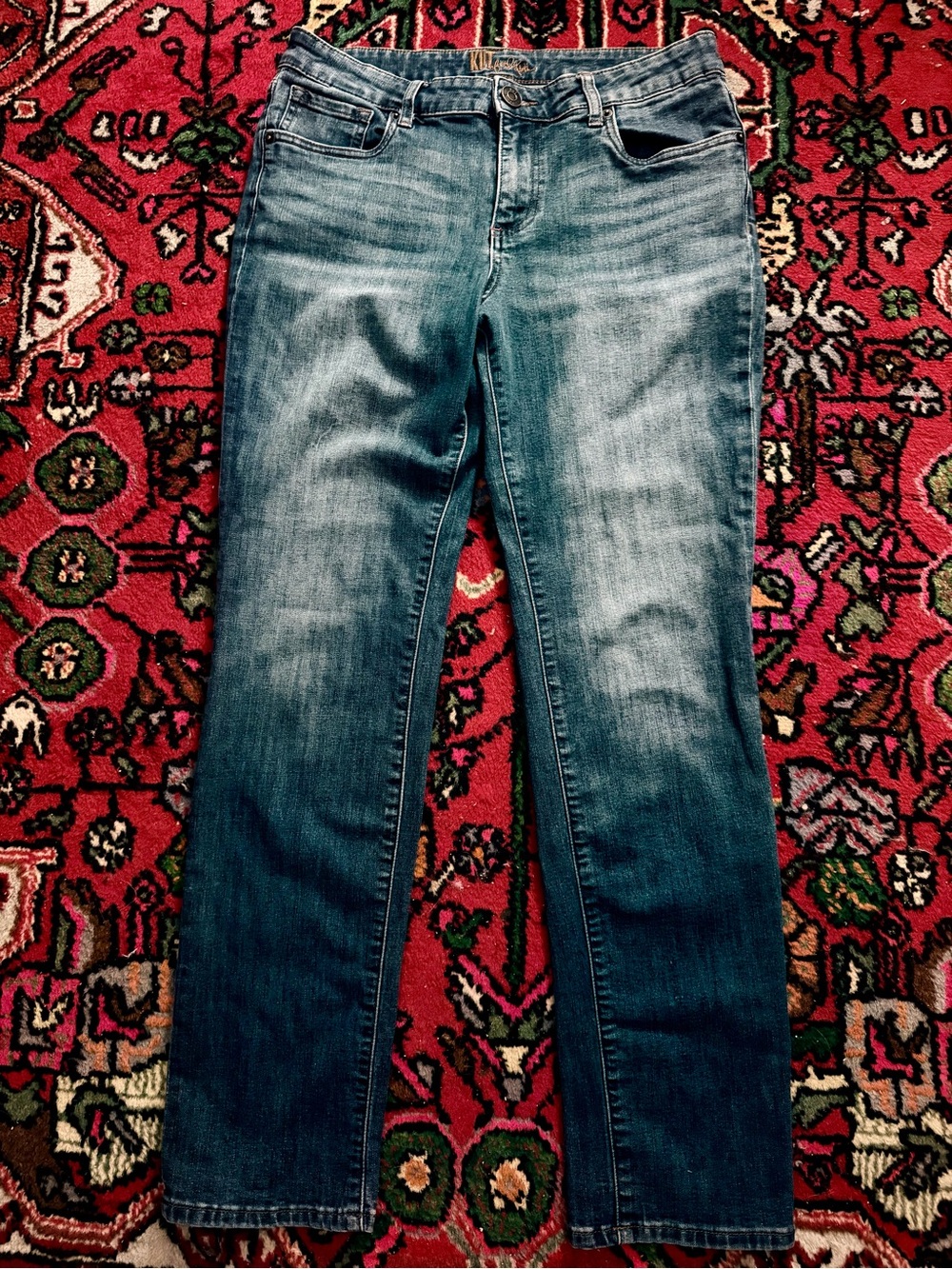 Kut from the Kloth Medium Blue Straight-Leg Jeans